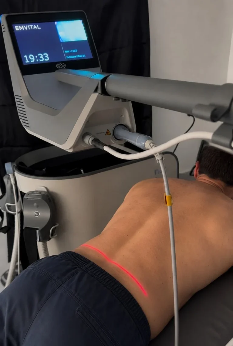 Emvital applicators positioned on a treatment area
